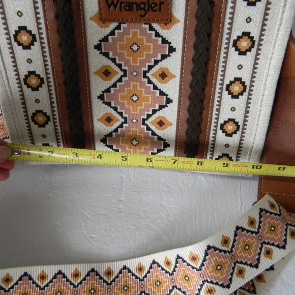 EUC Wrangler Tote Crossbody Aztec Purse Coffee Brown Southwestern Bag COWGIRL - Picture 2 of 10